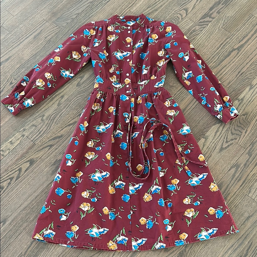 Warm Red Long Sleeve Wrap Sundress